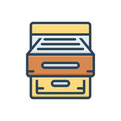 Color illustration icon for archive