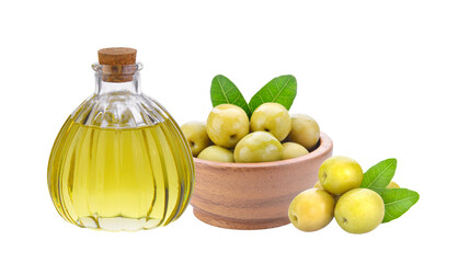 green olives and oil on transparent png