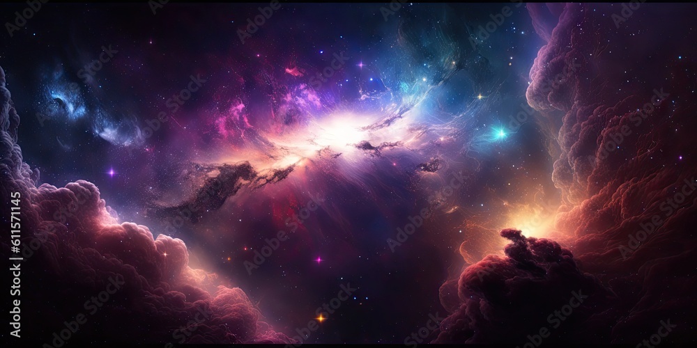 Sticker space background deep space full stars shiny beautiful. generative ai aig15.