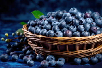 A basket full of blueberry fruits, Generative AI