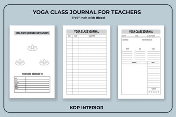 Yoga Class Journal for Teachers KDP Interior