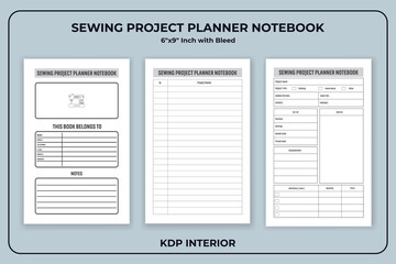 Sewing Project Planner Notebook KDP Interior