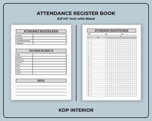 Attendance Register Book KDP Interior