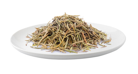 Dried rosemary leaves in a plate isolated on transparent png
