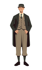 One successful man standing in elegant suit