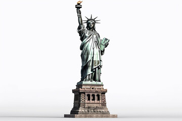 Obraz premium Statue of Liberty in New York isolated on white. Generative ai.