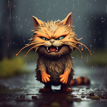 1,308 Angry Wet Cat Images, Stock Photos, 3D objects, & Vectors