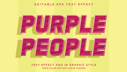 Editable Purple People text effect glowing and cool text style effect with beautiful background