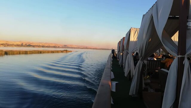 Sunset Nile River Cruise in Egypt.