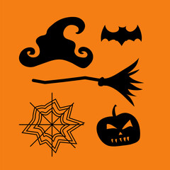 halloween icon set vector design. perfect for a Halloween themed design