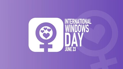 international widows day animated text. 4k video greeting card. gift card. alpha channel.