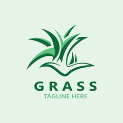 Grass logo image plant nature logo design template vector