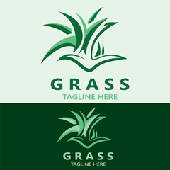 Grass logo image plant nature logo design template vector