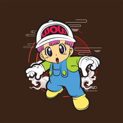 the rich kid illustration design for children's day event
