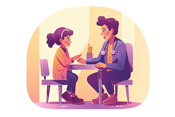 Doctor and patient at the reception Healthcare concept illustration in flat style