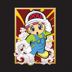 the rich kid illustration design for children's day event
