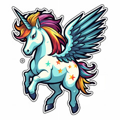 a cute unicorn with colorful hair and a flower, creepy cute creatures everywhere, powerful radiant confident vibe, just a cute little thing, glittering light, long hair, generative ai