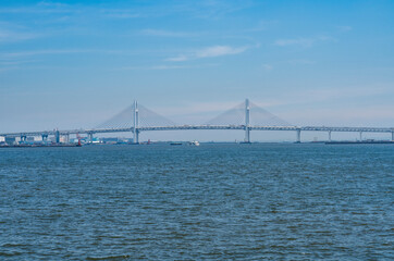 横浜みなとみらいの海岸風景