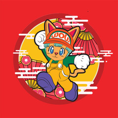 the rich cat illustration design for sukajan is mean japan traditional cloth or t-shirt with digital hand drawn Embroidery Men T-shirts Summer Casual Short Sleeve Hip Hop T Shirt Streetwear