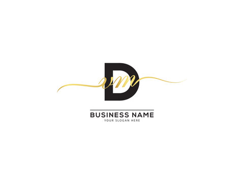 Design Handwritten Logo dvm Signature Letter