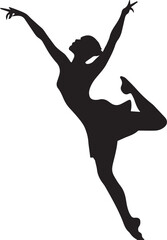 Fototapeta premium a girl dancing vector silhouette illustration.