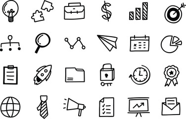 Business and Finance web icons in line style. Money, bank, contact, infographic. Icon collection. Vector illustration.
