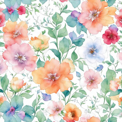 Watercolor flowers background, abstract flowers made from watercolor paint splashes
