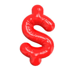 Symbol Dollar Balloon red