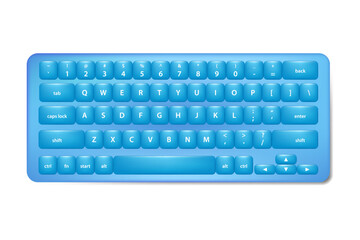keyboard vector illustration with transparent blue water theme, realistic vector