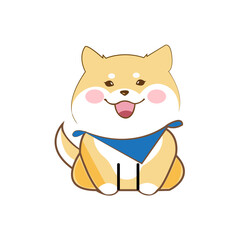 Happy cartoon puppy sitting
