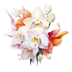 Naklejka na ściany i meble Flowers Watercolor Clip Art, Watercolor Sublimation Design, Watercolor Flowers Bouquet