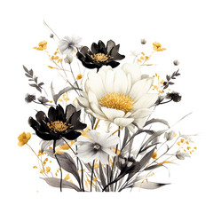 Wildflower Watercolor Clip Art, Watercolor Sublimation Design, Watercolor Flowers