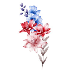 Flowers Watercolor Clip Art, Watercolor Sublimation Design, Watercolor Flower