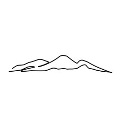 One continuous line drawing mountain