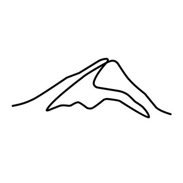 One continuous line drawing mountain