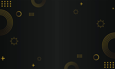 Obraz premium abstract gold geometric on black background
