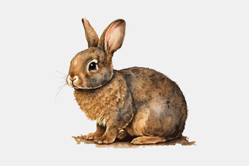 watercolor rabbit isolated on white background