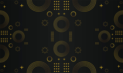 Obraz premium abstract gold geometric on black background