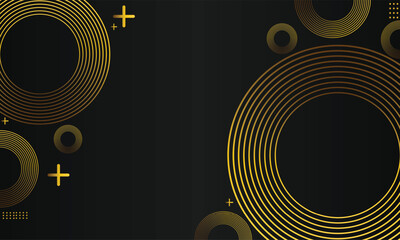 abstract gold geometric on black background