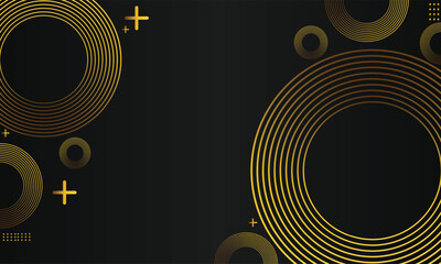 Obraz premium abstract gold geometric on black background