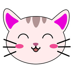Obraz na płótnie Canvas Cat Cute Animals Face Cartoon