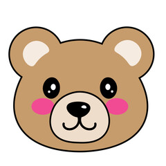 Bear Cute Animals Face Cartoon