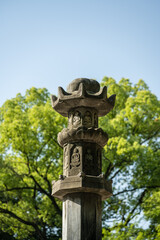 stone carving buddha in sunlight 