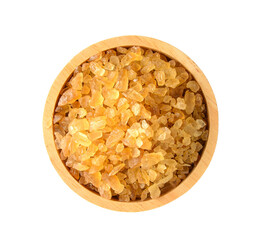 gravel sugar in wood bowl on transparent png