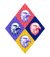 Eagle icon, falcon, hawk head logo, vector illustration