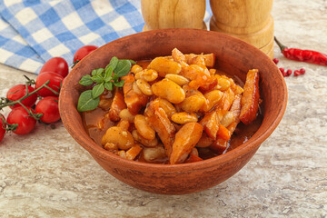 Roasted pork with white beans