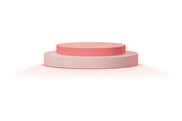 Pink 3D product display podium.