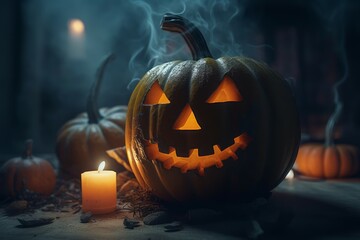 Halloween pumpkin. Generate Ai