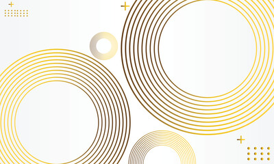 Abstract white background with golden elements.