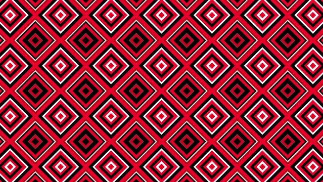 Red black and white 2d geometric seamless pattern motion background 4K